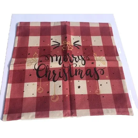 Set Of 4 Safavieh Accents Christmas Pillow Covers Wreath Truck Tree - Picture 4 of 5